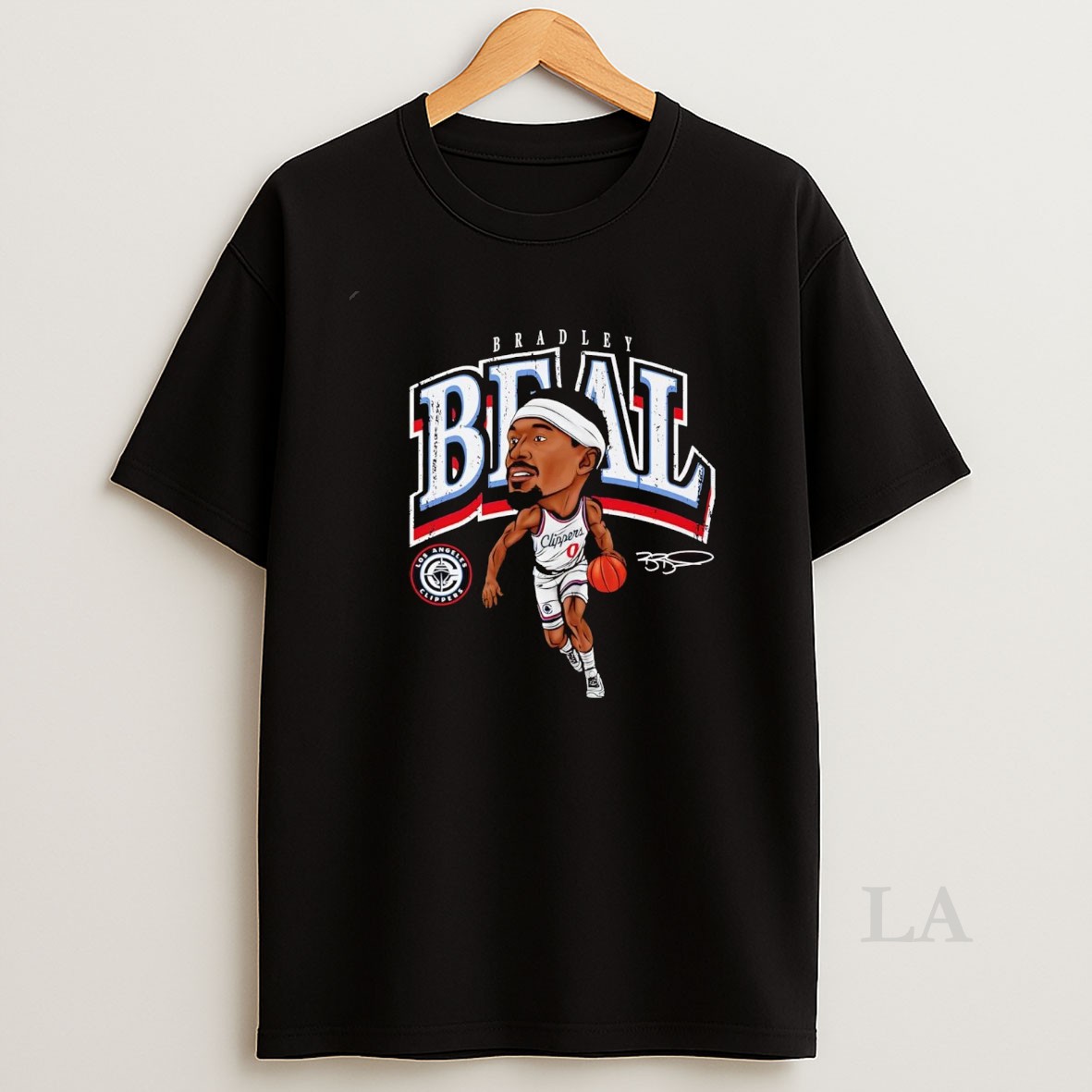 Original Bradley Beal Cartoon Signature Los Angeles Clippers Shirt