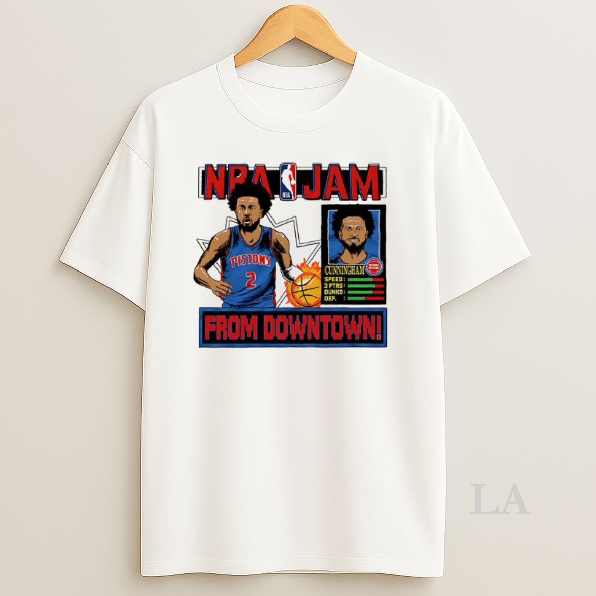 Original Cade Cunningham Detroit Pistons Nba Jam From Downtown Classic Video Game Shirt