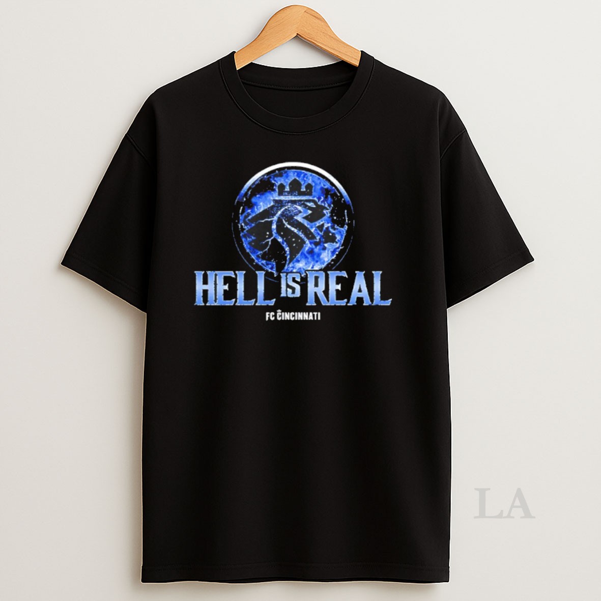 Original Fc Cincinnati Hell Is Real Kombat Blue Flame Shirt