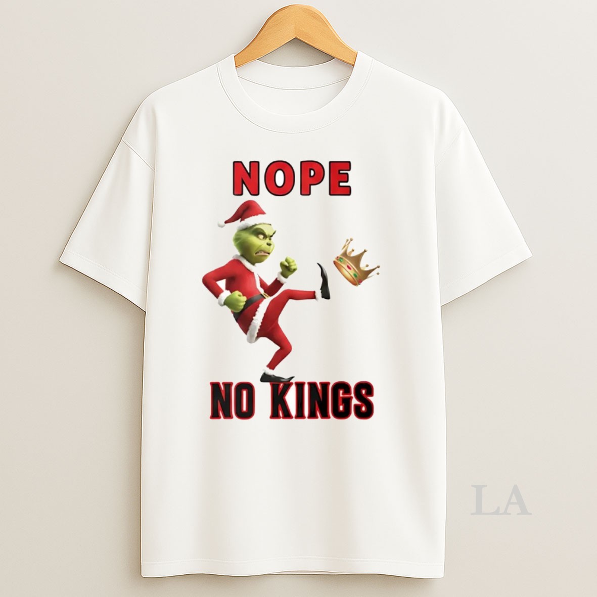 Original Grinch Nope No Kings Christmas Shirt