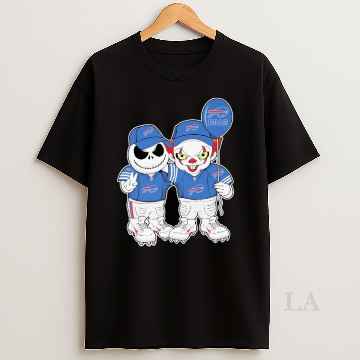 Original Jack Skellington And Pennywise Buffalo Bills Halloween Balloon Shirt