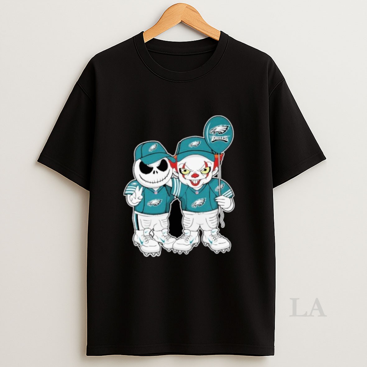 Original Jack Skellington And Pennywise Philadelphia Eagles Philly Halloween Balloon Shirt