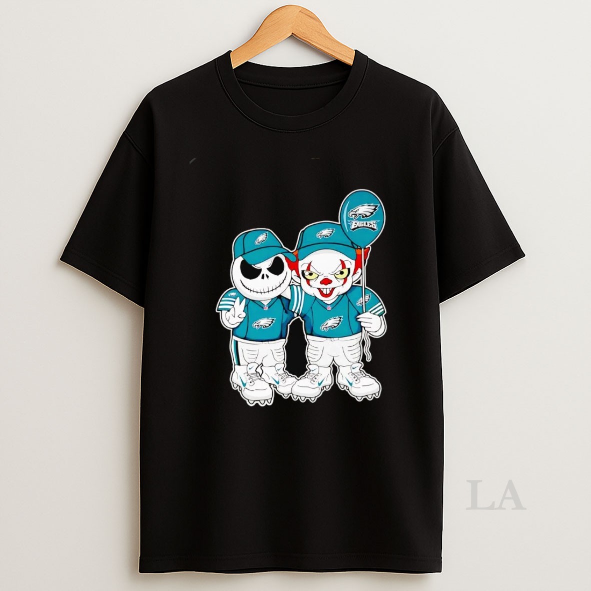 Original Jack Skellington And Pennywise Philadelphia Eagles Balloon Shirt