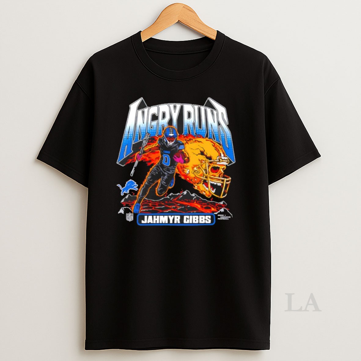 Original Jahmyr Gibbs Detroit Lions Nfl Angry Runs Graphic Shirt