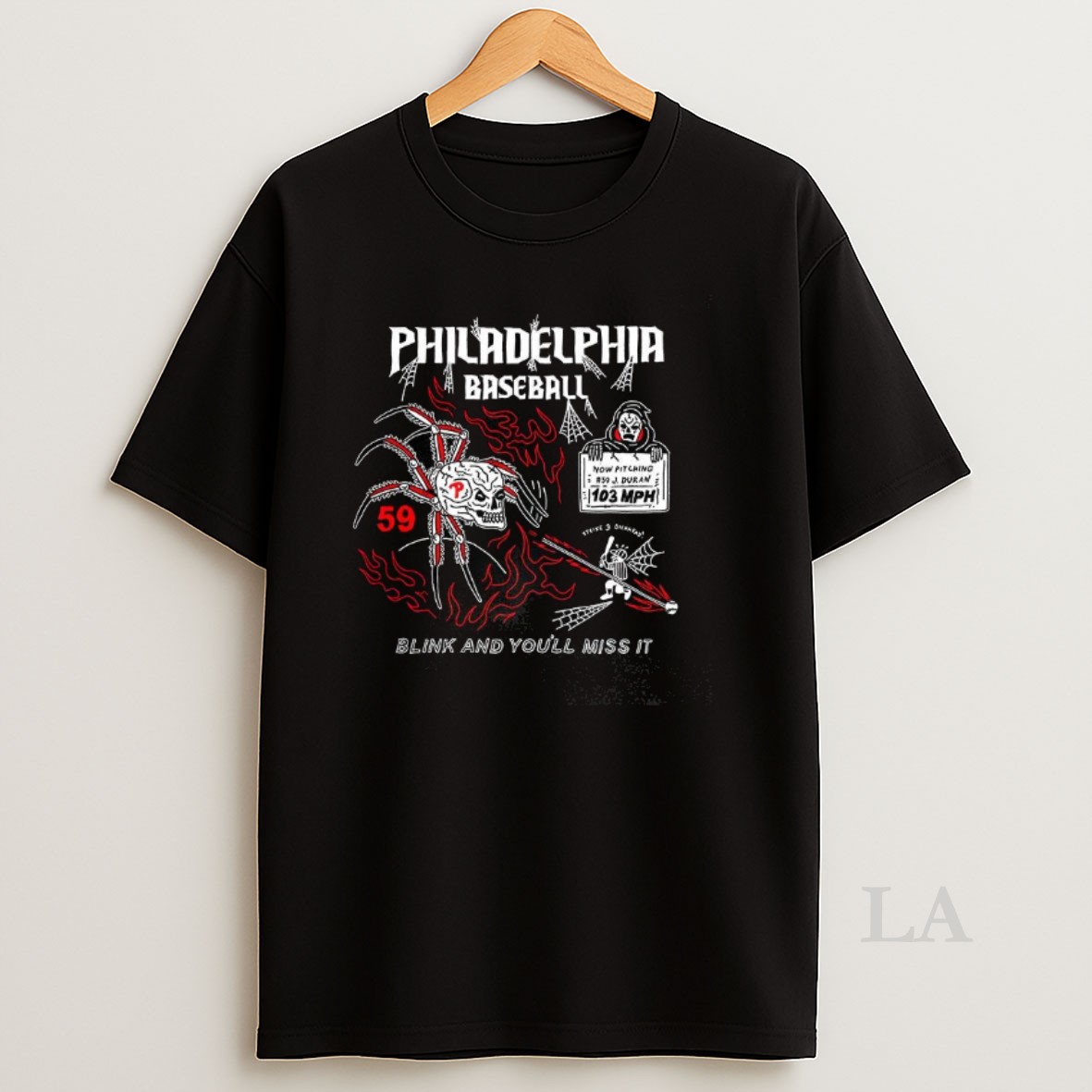 Original Jhoan Duran Philadelphia Phillies Baseball Durantula Blink And Youll Miss It Halloween Shirt