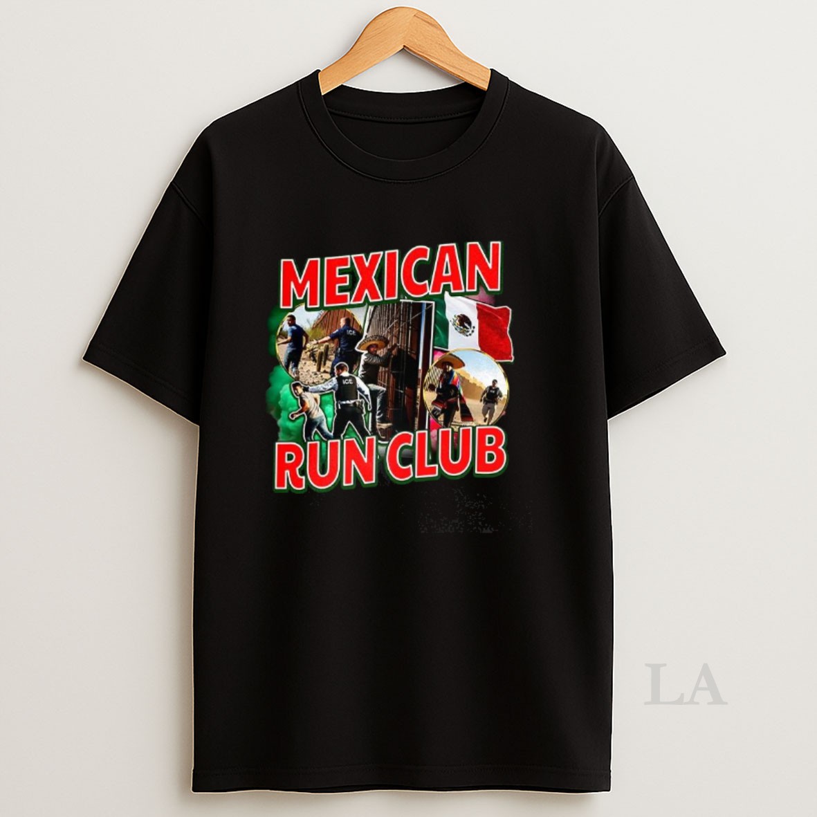 Original Mexican Run Club Illegal Border Crossing Satirical Shirt