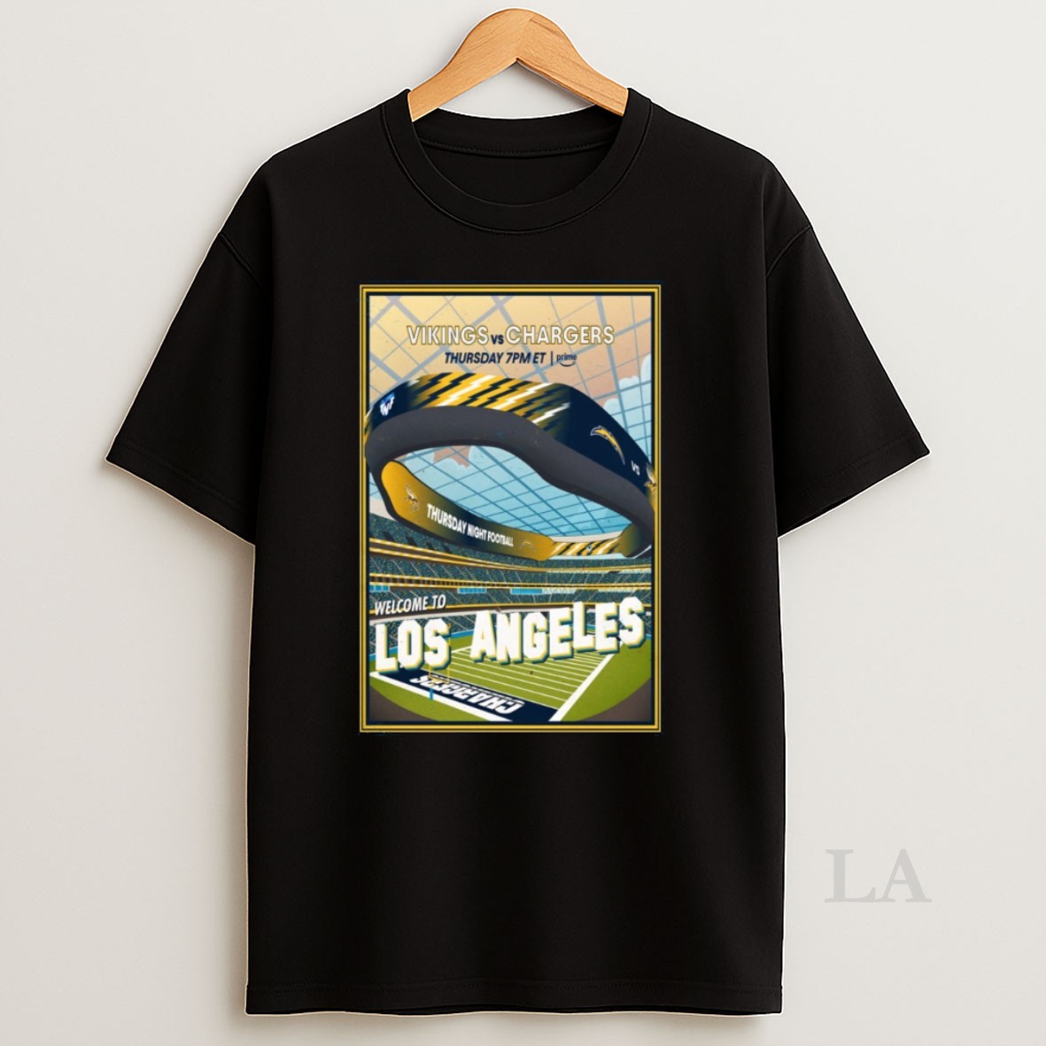 Original Minnesota Vikings Vs Los Angeles Chargers Welcome To Los Angeles Sofi Stadium October 23 2025 Shirt