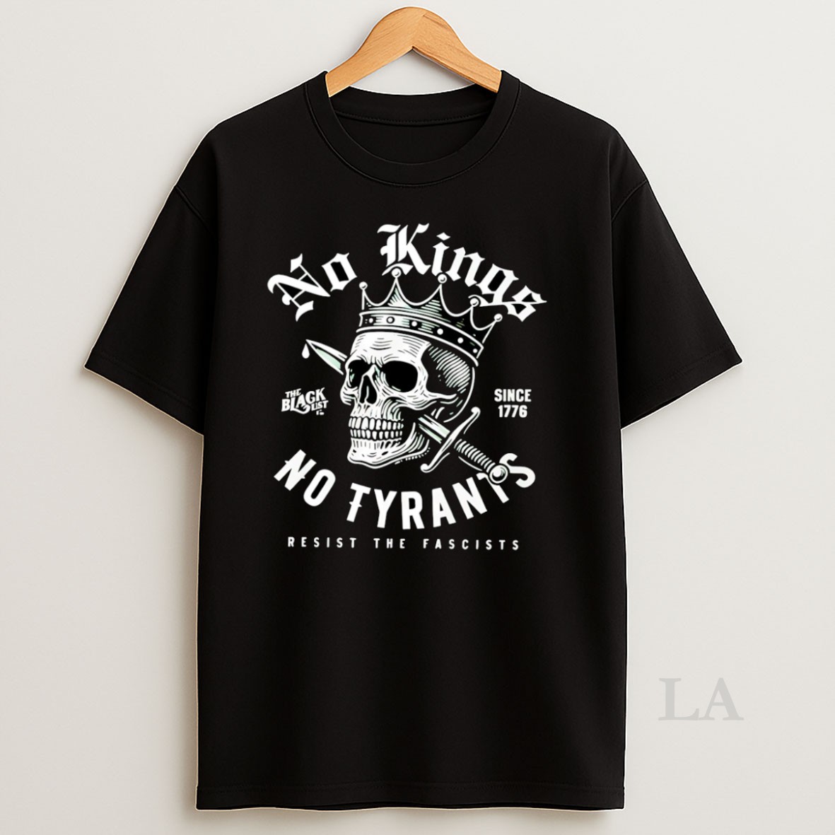 Original No Kings No Tyrants Skull Protest Resist The Fascists Since 1776 Shirt