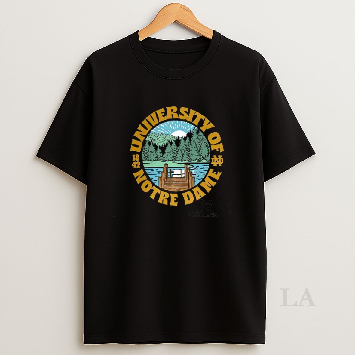 Original Notre Dame Fighting Irish Football The University Of Notre Dame Est 1842 Landscape Logo Shirt