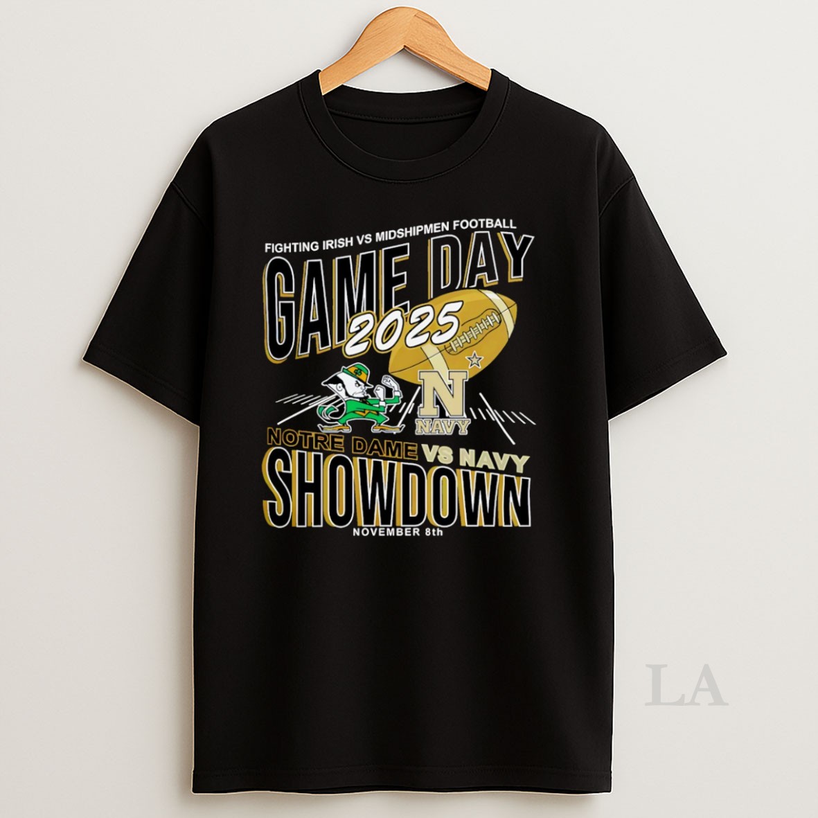 Original Notre Dame Fighting Irish Vs Navy Midshipmen Football Game Day Showdown 2025 Shirt