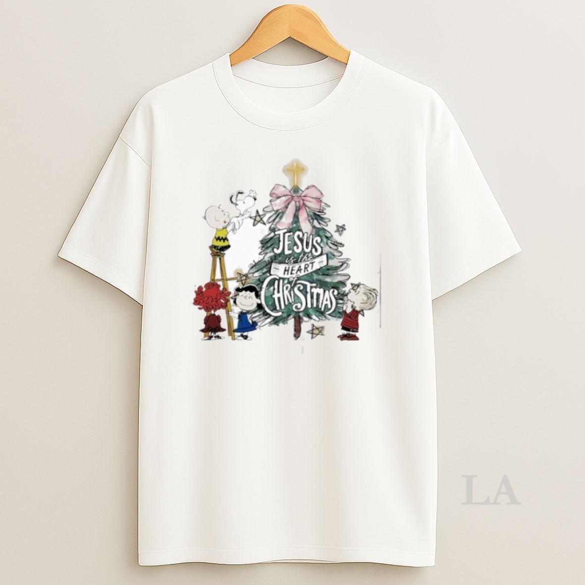 Original Peanuts Tree Christmas Jesus Is The Heart Christmas Shirt