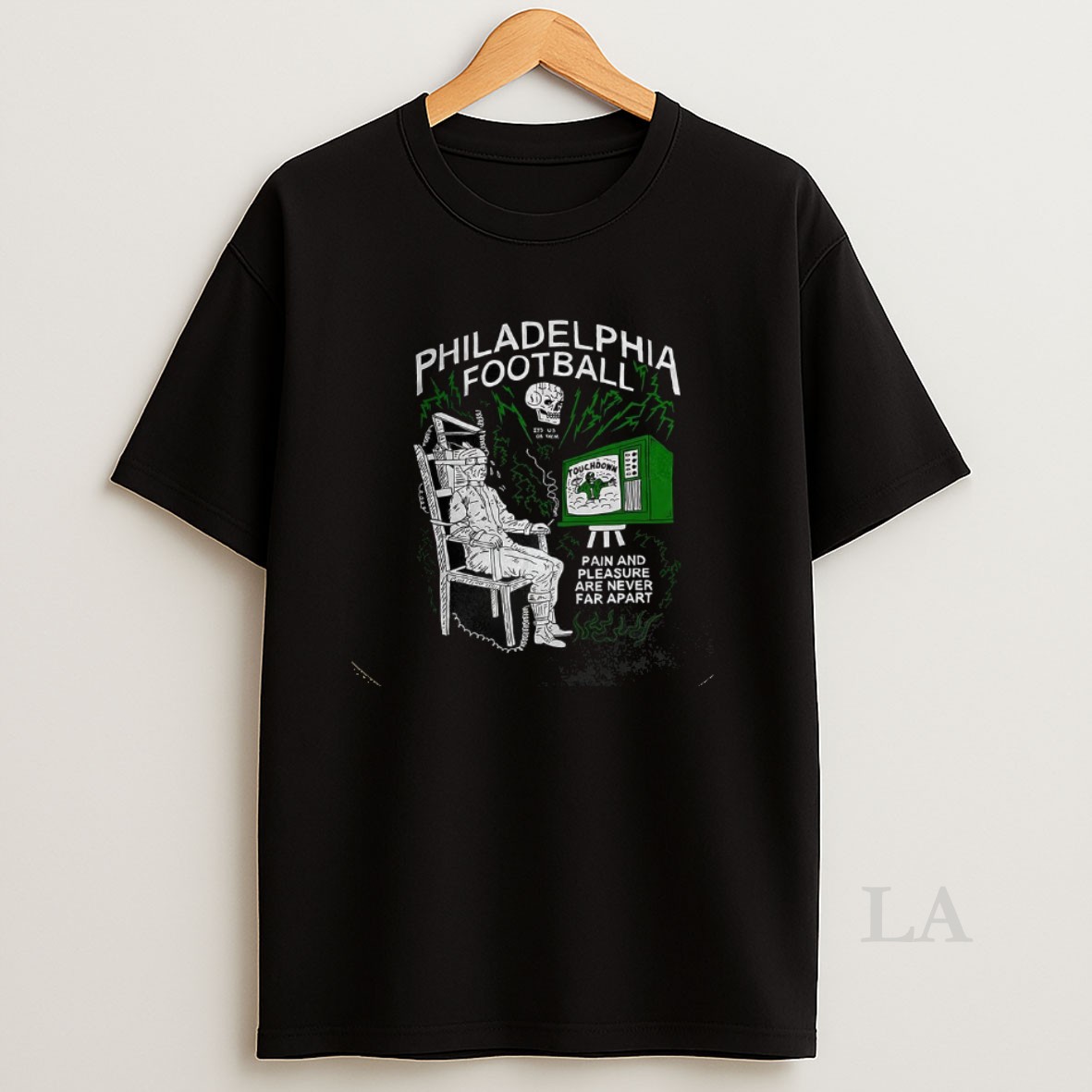Original Philadelphia Eagles Football Its Us Or Them Pain And Pleasure Are Never Far Apart Shirt