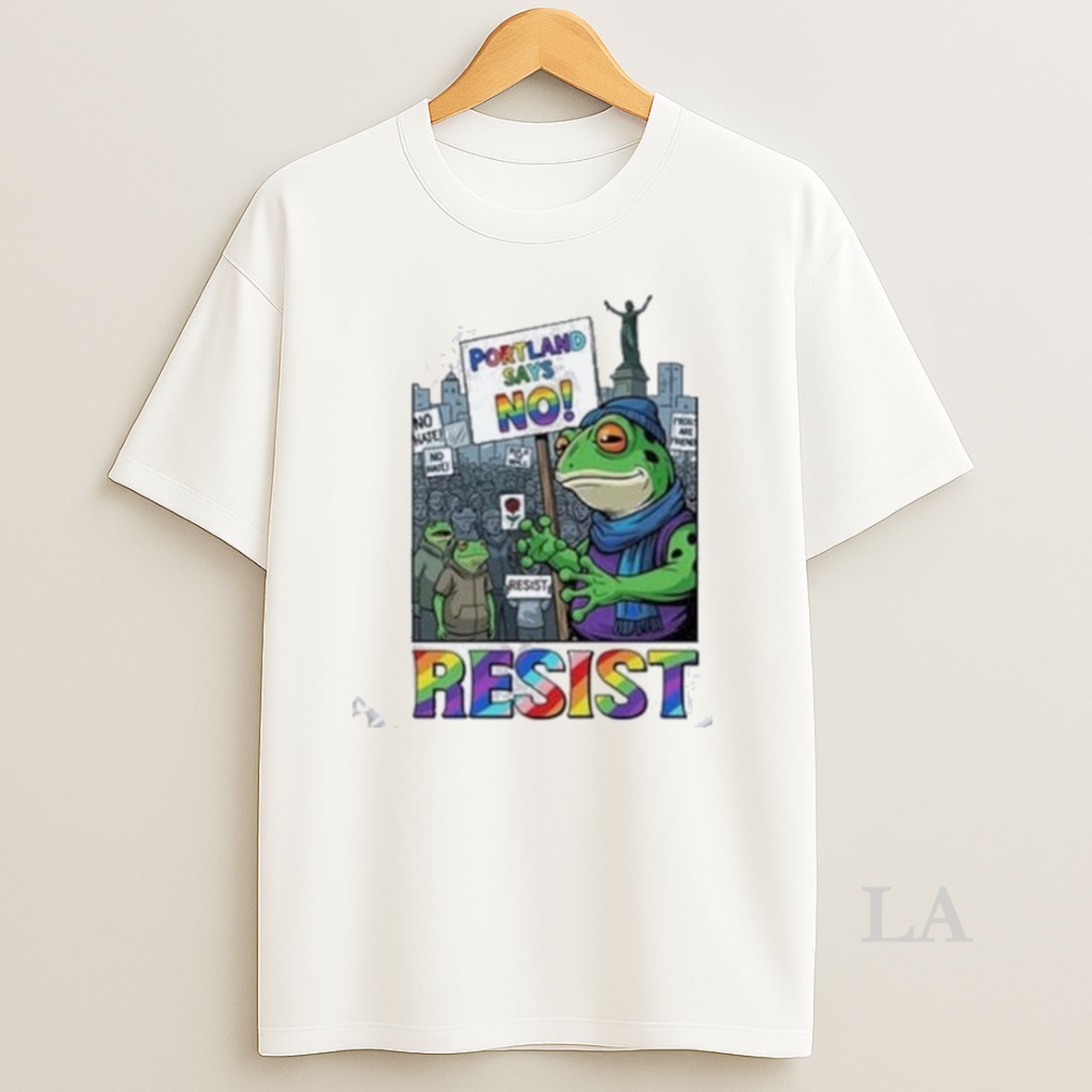 Original Portland Says No Resist Frog Protest Anti Ice Anti Fascism Anti Trump Shirt