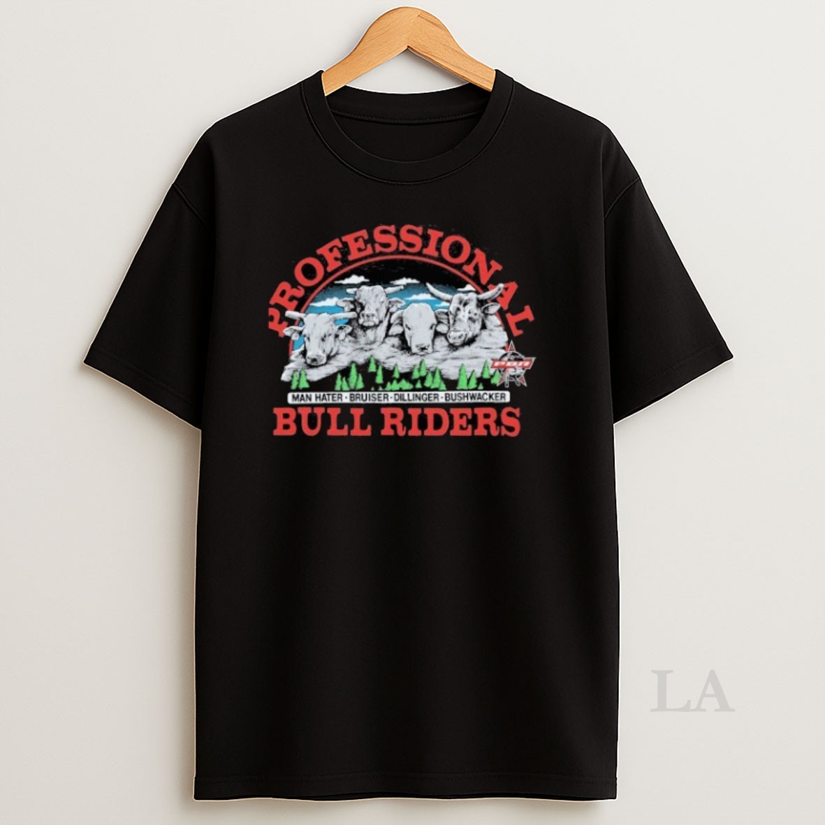 Original Professional Bull Riders Pbr Man Hater Bruiser Dillinger Bushwacker Bull Mount Rushmore Shirt