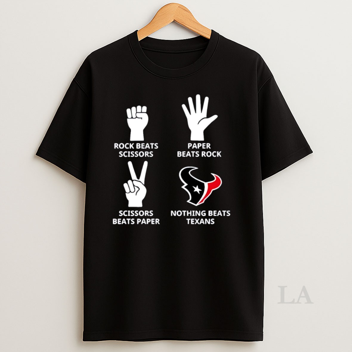 Original Rock Paper Scissors Nothing Beats Houston Texans Nfl 2025 Logo Shirt
