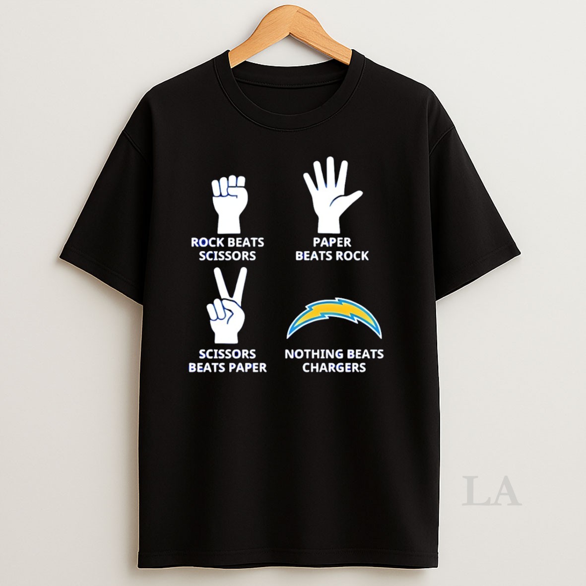 Original Rock Paper Scissors Nothing Beats Los Angeles Chargers Nfl 2025 Logo Shirt