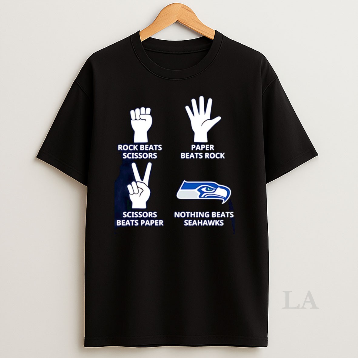 Original Rock Paper Scissors Nothing Beats Seattle Seahawks Nfl 2025 Logo Shirt