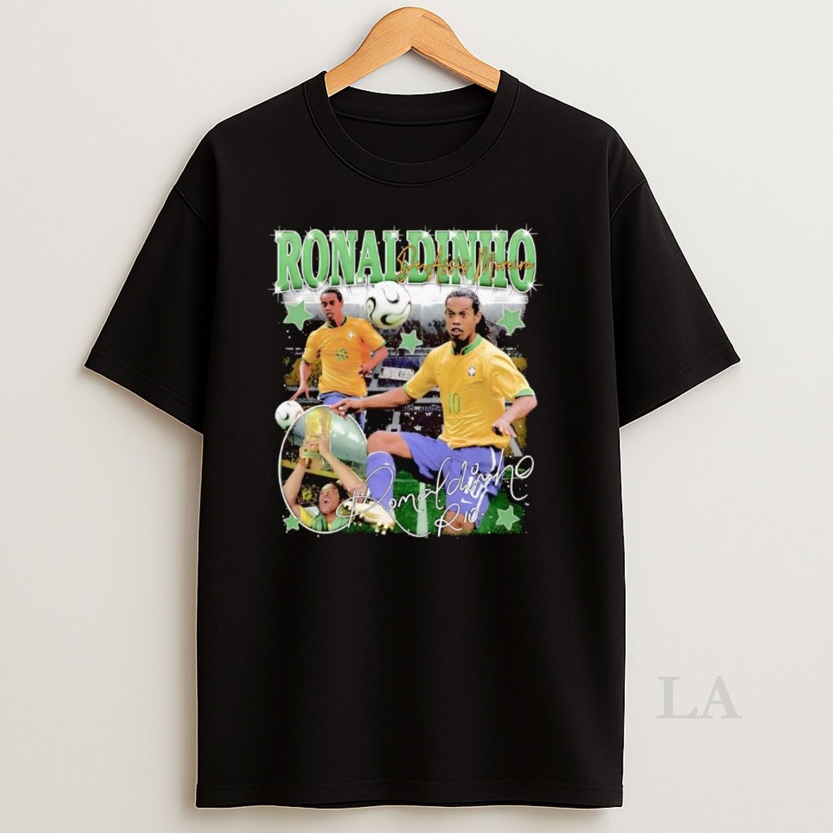 Original Ronaldo De Assis Moreira Picture Collage Signature Shirt