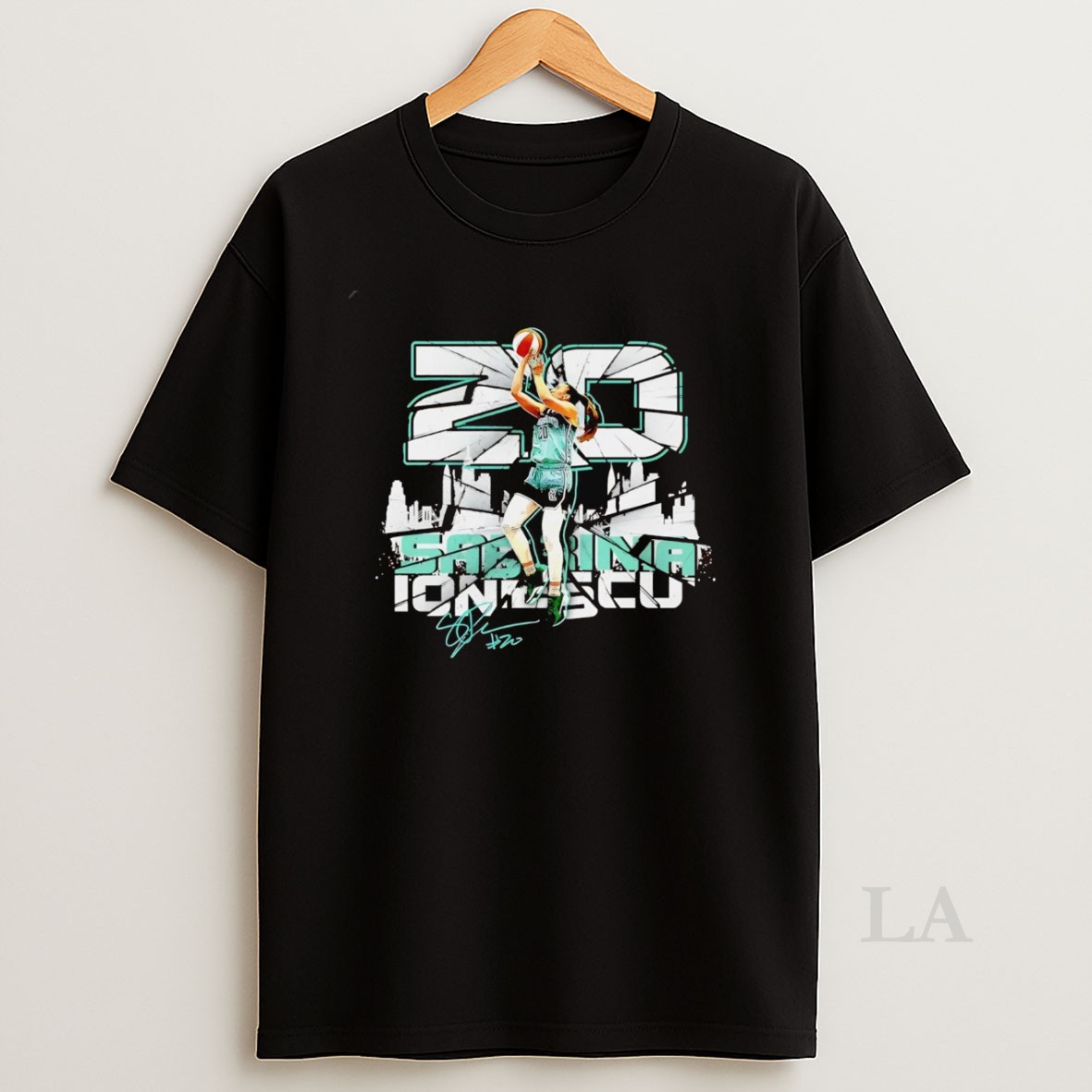 Original Sabrina Ionescu Layups Skyline Signature New York Liberty Shirt