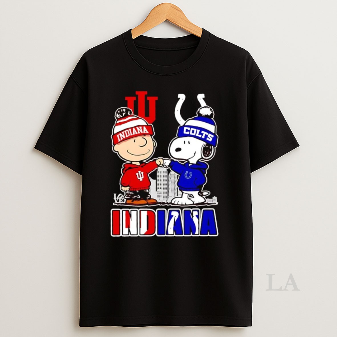 Original Snoopy And Charlie Brown Indiana City Hoosiers And Colts Shirt