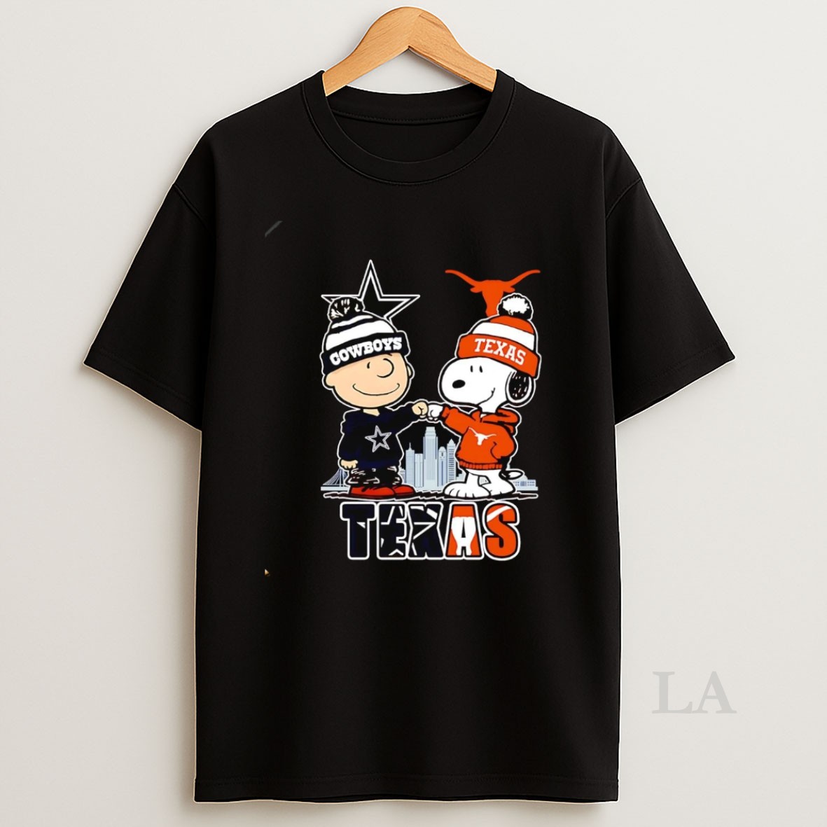 Original Snoopy And Charlie Brown Texas City Cowboys And Longhorns Shirt