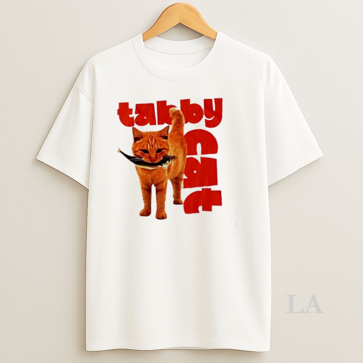 Original Tabby Cat With Fish Shirt