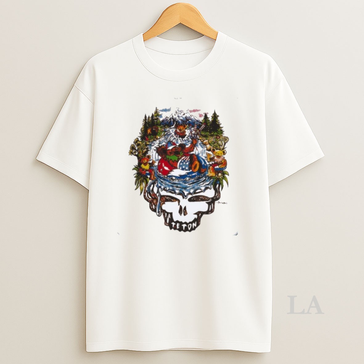 Original Teton Gravity Research River Bear Grateful Dead Shirt