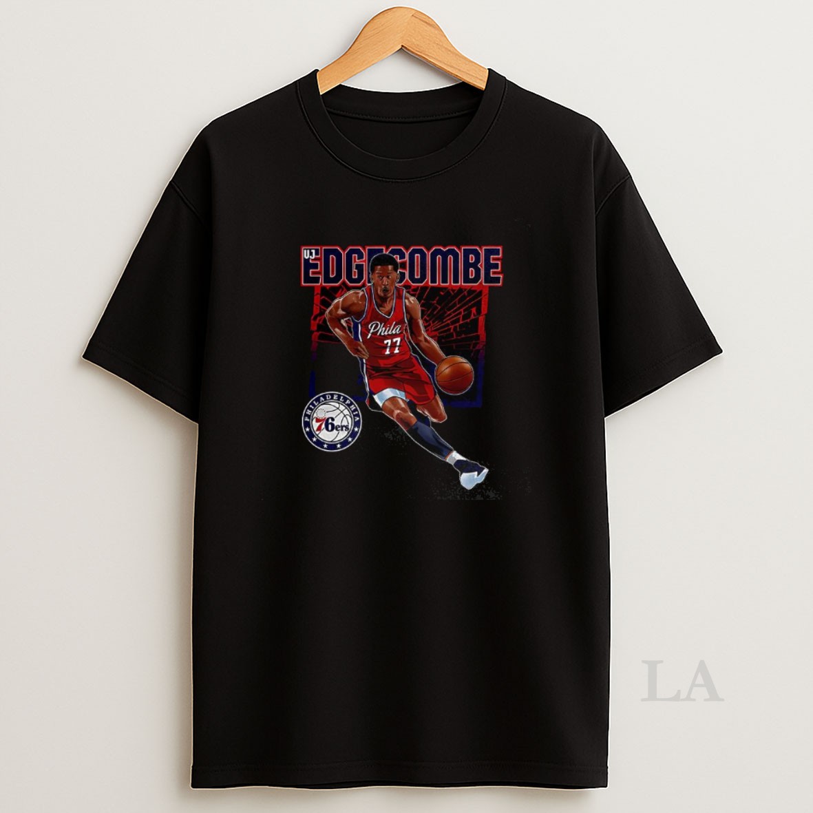 Original Vj Edgecombe Philadelphia 76ers Nba Number 77 Shattered Shirt