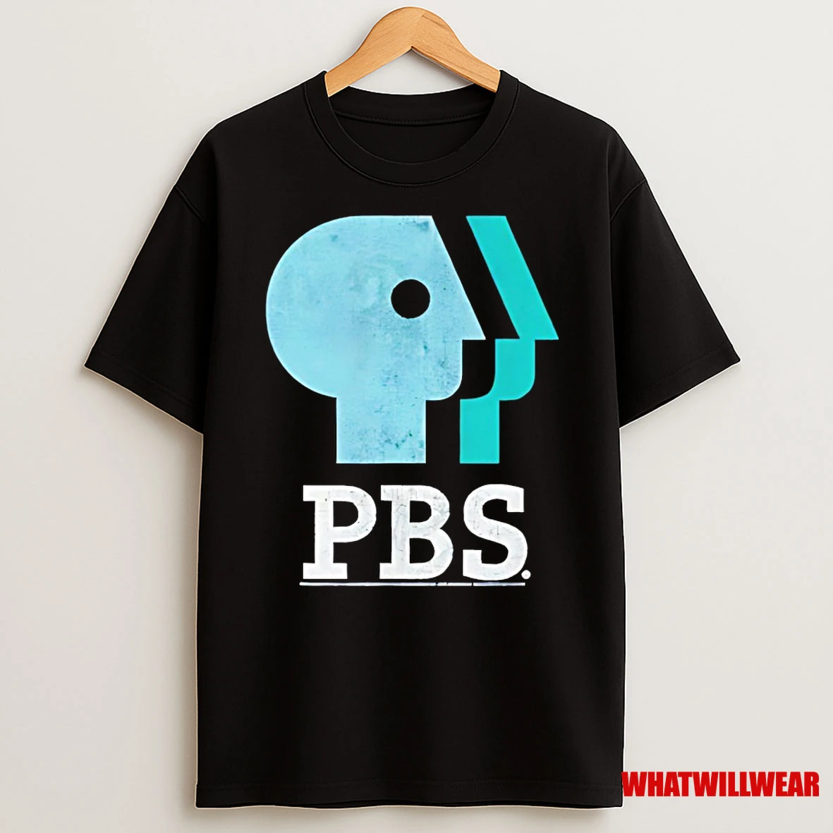 Pbs Blue Teal And White Logo Shirts