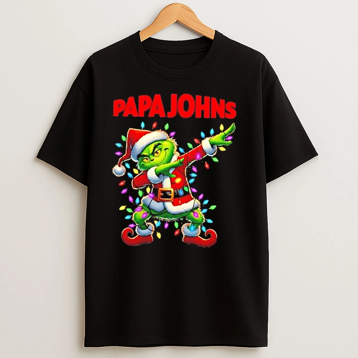 Papa Johns Pizza Grinch Dabbing Merry Christmas T Shirts
