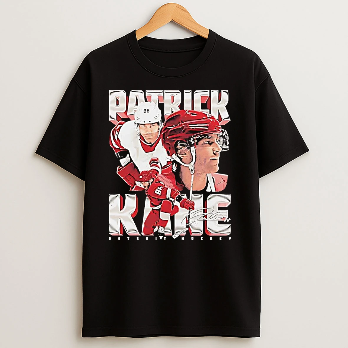 Patrick Kane Picture Collage Signature Detroit Red Wings T Shirts