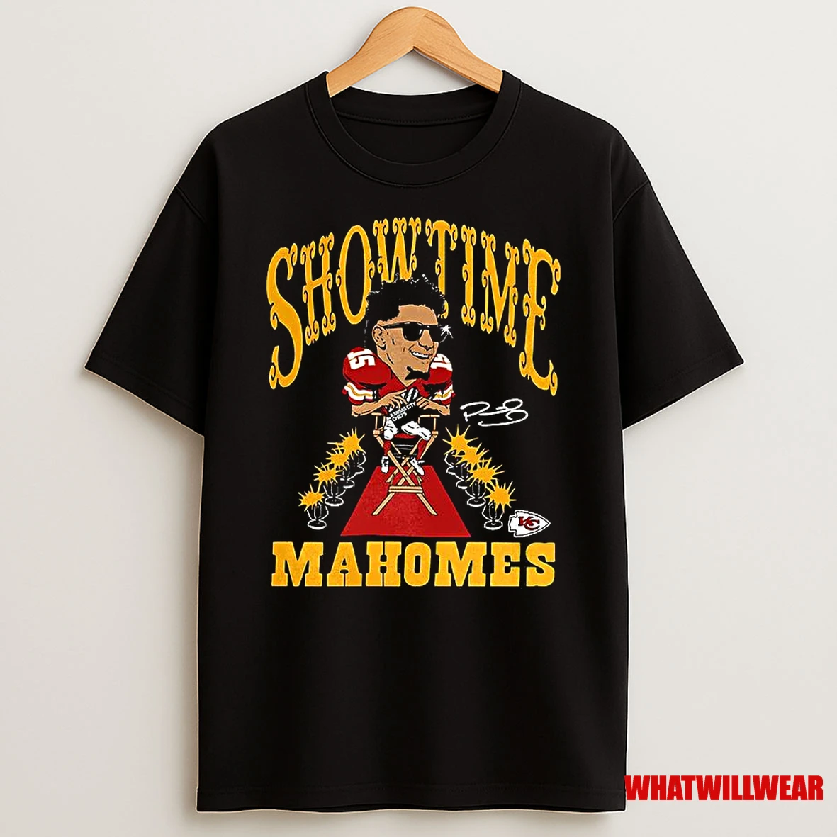 Patrick Mahomes Kansas City Chiefs Football Caricature Player Graphic Signature Shirts