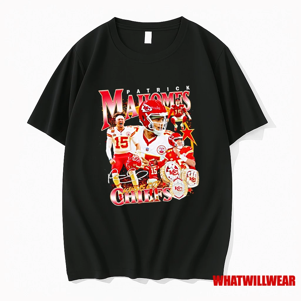 Patrick Mahomes Kansas City Chiefs Signature Logo Shirts