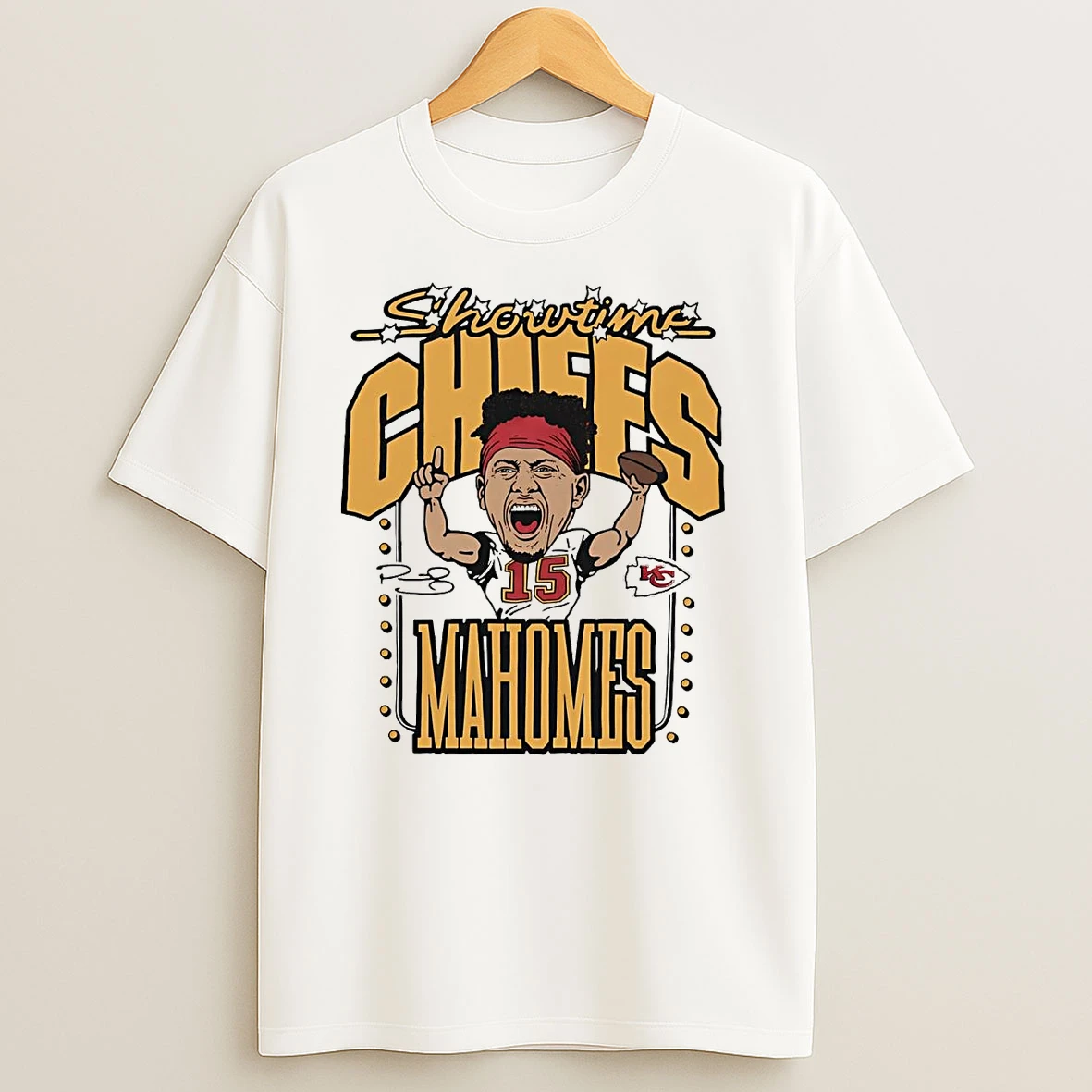 Patrick Mahomes Showtime Caricature Chiefs T Shirts