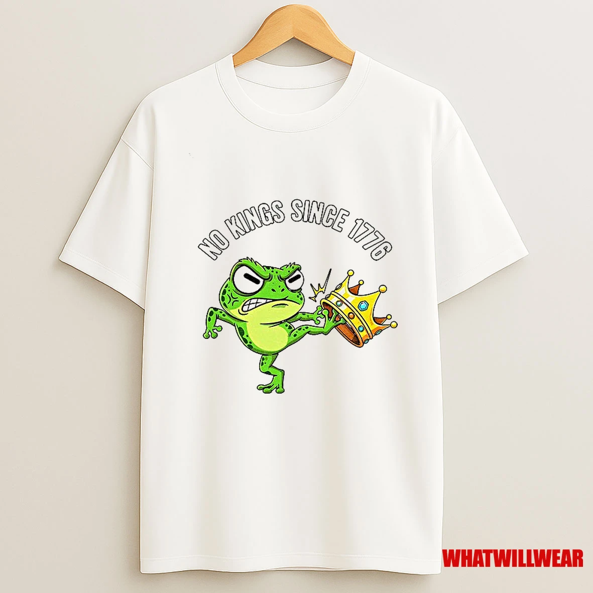 Patriotic Frog No Kings Since 1776 American Independence Shirts
