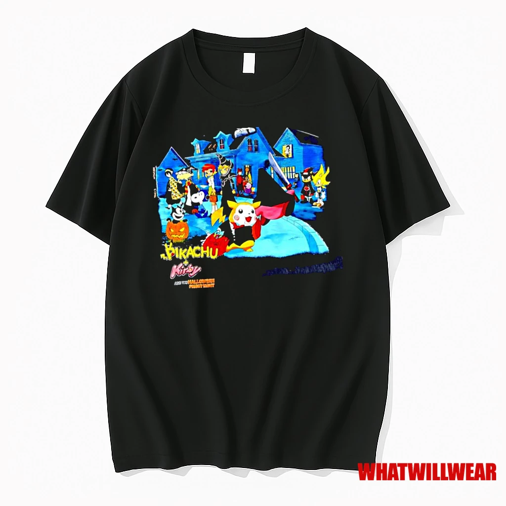Peanuts Bleach Nightmare Before Christmas Hedgehog Pikachu Kirby And The Halloween Fright Night Shirts