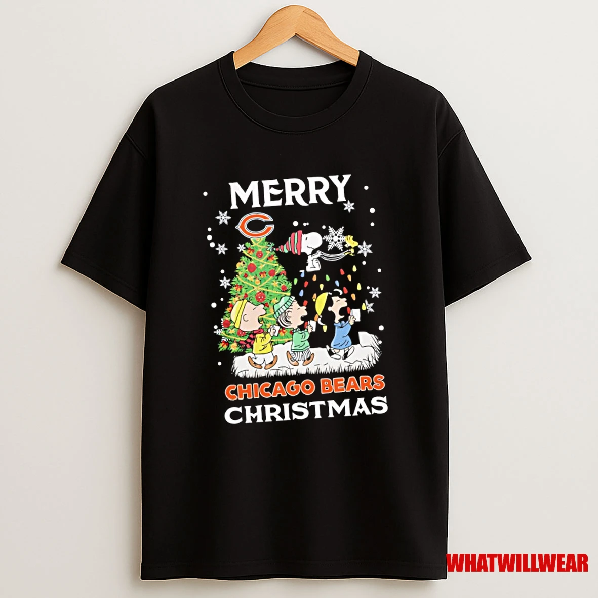 Peanuts Characters Merry Chicago Bears Christmas Shirts