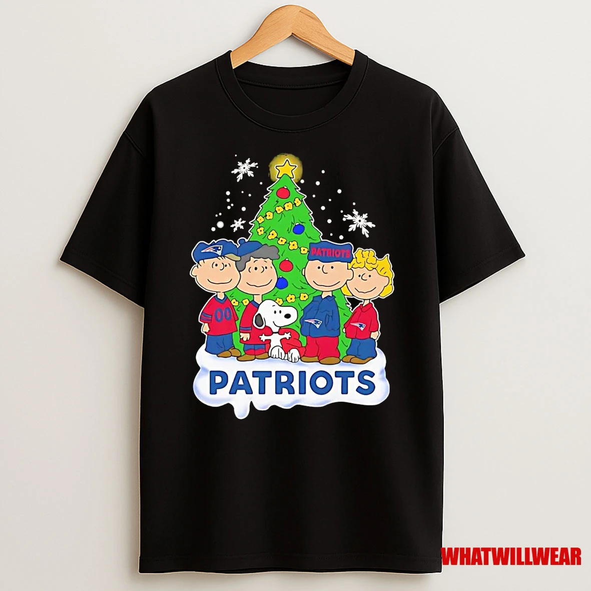 Peanuts New England Patriots Under Christmas Tree Shirts