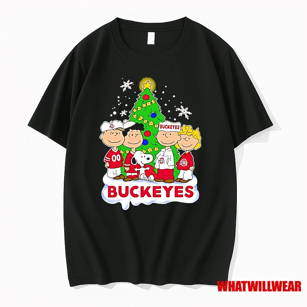Peanuts Ohio State Buckeyes Under Christmas Tree Shirts