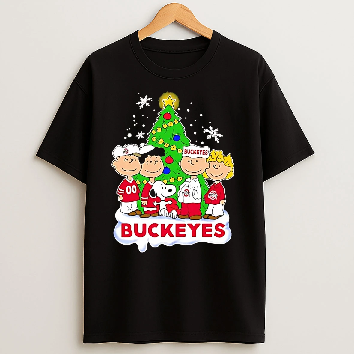Peanuts Ohio State Buckeyes Under Christmas Tree T Shirts