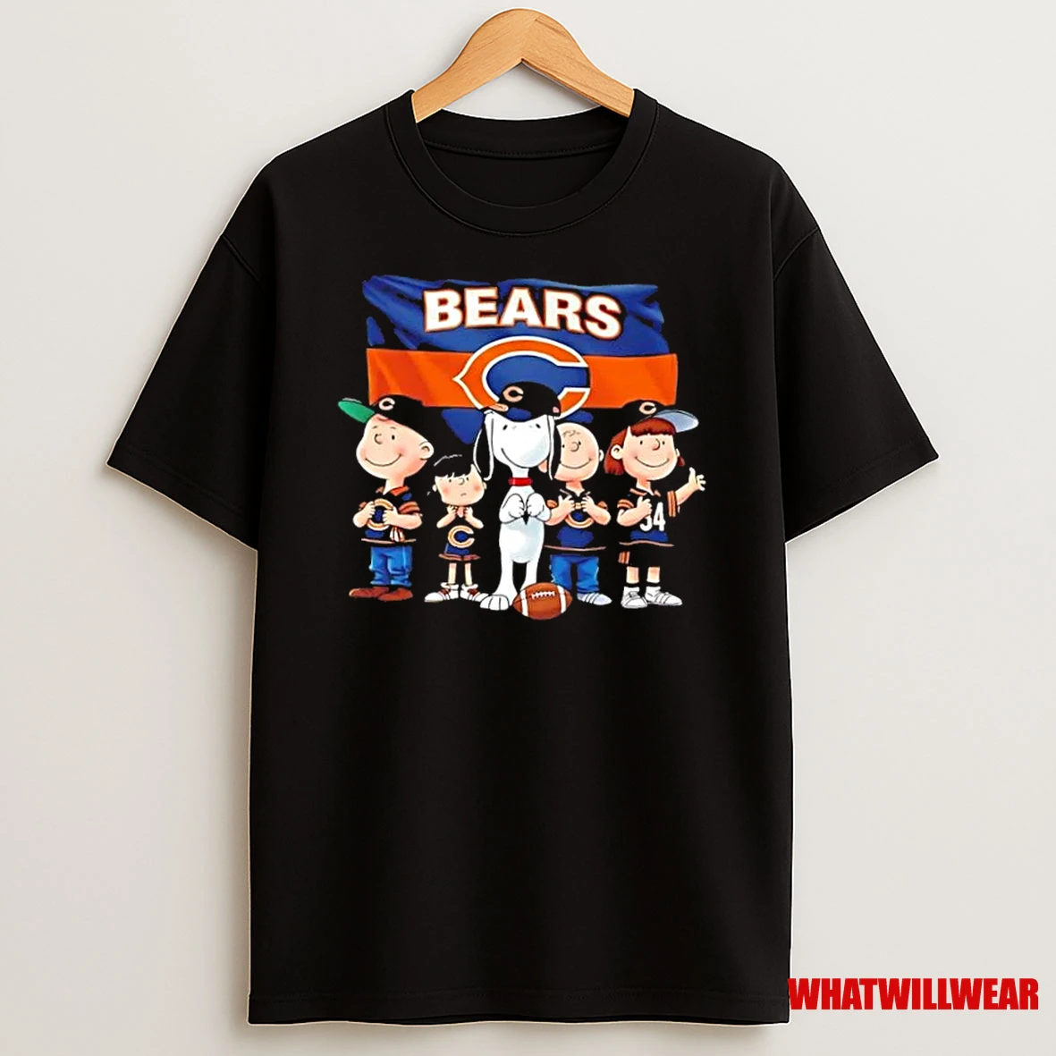 Peanuts Snoopy Family Chicago Bears Flag Football Shirts