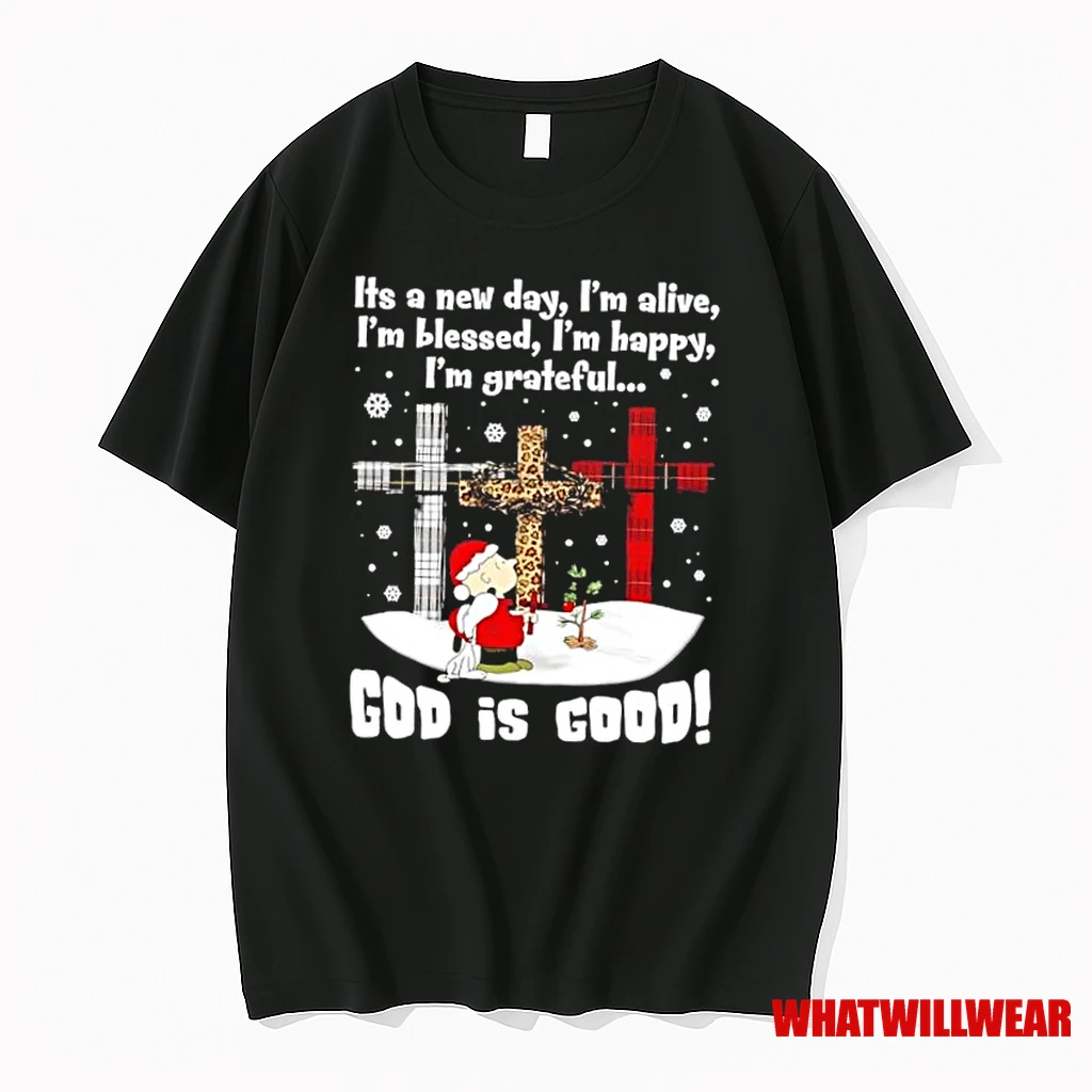 Peanuts Snoopy And Charlie Brown God Is Good Merry Christmas Shirts