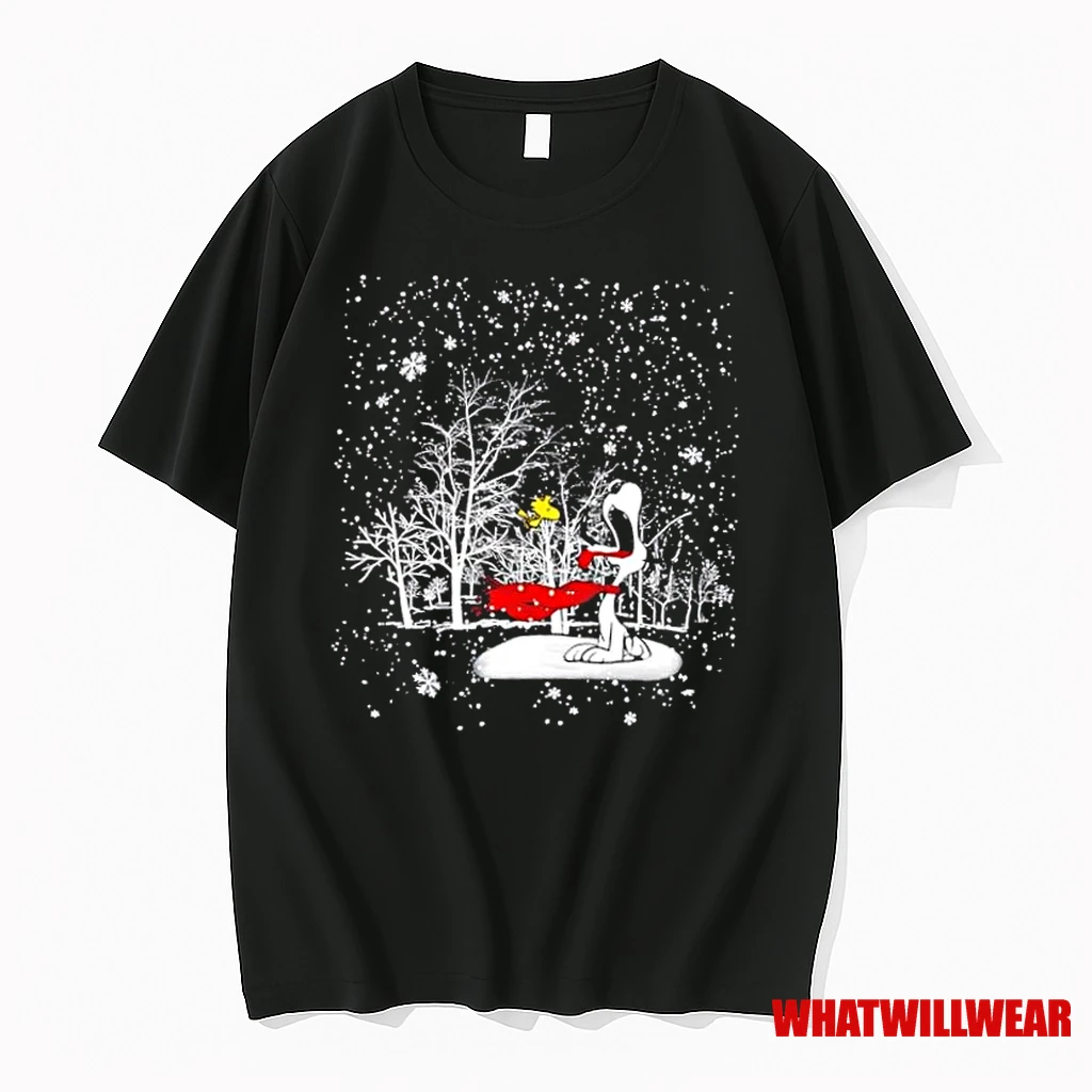 Peanuts Snoopy And Woodstock Let It Snow Merry Christmas Shirts