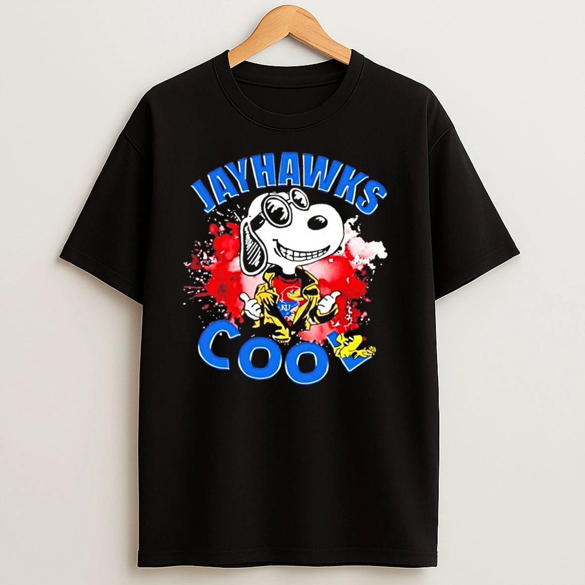 Peanuts Snoopy X Kansas Jayhawks Football Cool T Shirts