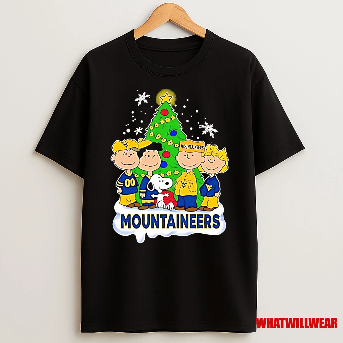 Peanuts West Virginia Mountaineers Under Christmas Tree Shirts