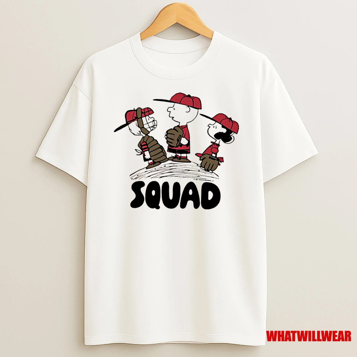 Peanuts Characters Baseball Squad Shirts