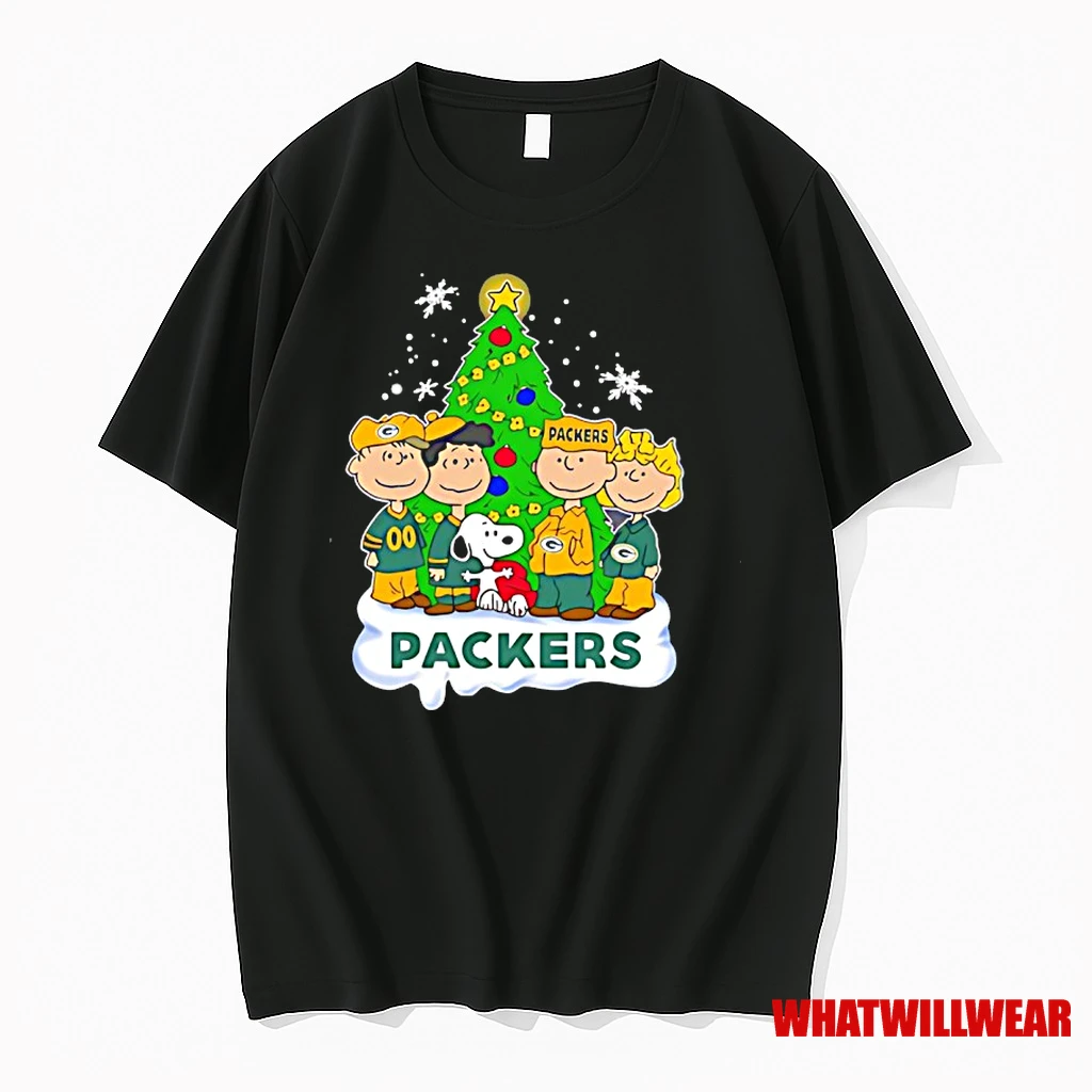 Peanuts Characters X Green Bay Packers Chrismas Shirts