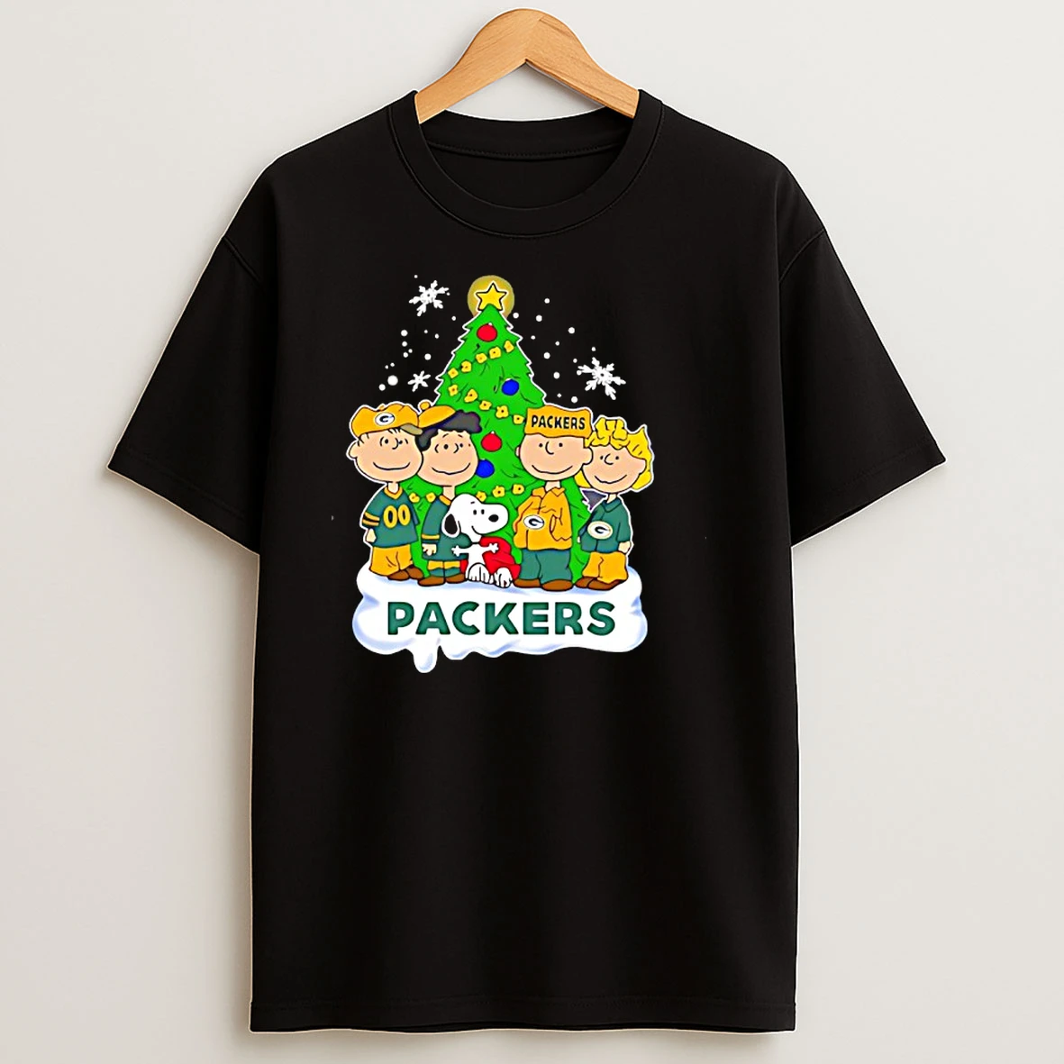 Peanuts Characters X Green Bay Packers Chrismas T Shirts