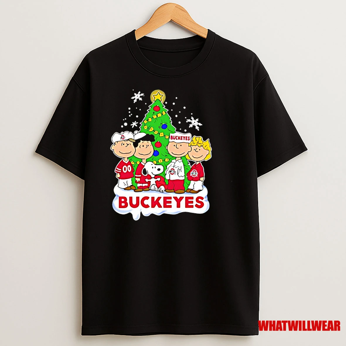 Peanuts Characters X Ohio State Buckeyes Chrismas Shirts
