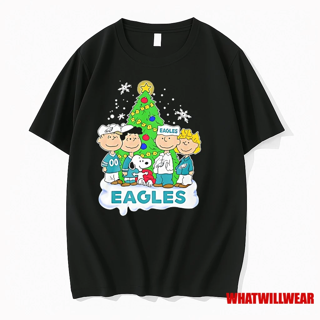 Peanuts Characters X Philadelphia Eagles Chrismas Shirts